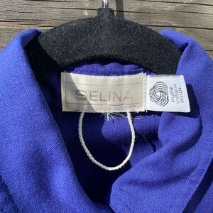 Selina | Vintage 100% Wool Purple Long Sleeve Dress Trench Duster